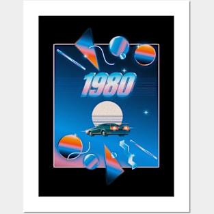 1980s retro outrun design Posters and Art